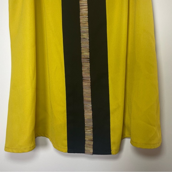 Socialite Yellow Black Cold Shoulder Camisole Strappy Top XS Women - Picture 4 of 8